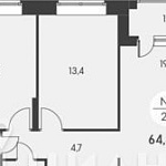 Продам двухкомнатную вторичку 64.0 м этаж 5/22 город Москва Аэропорт ЗАО улица Черняховского 19/1 район Аэропорт